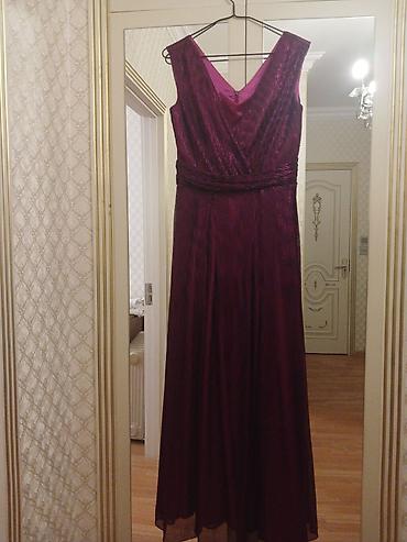 Ziyafət donları: 1) Bəzəkli yaxalı maxi don - Rəng: tünd bənövşəyi - Model: qolsuz — 7