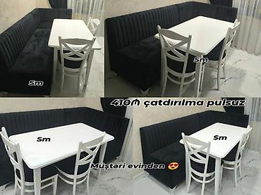 Masa və oturacaq dəstləri: Mətbəx üçün, Açılmayan, Dördbucaq masa, 2 stul — 19