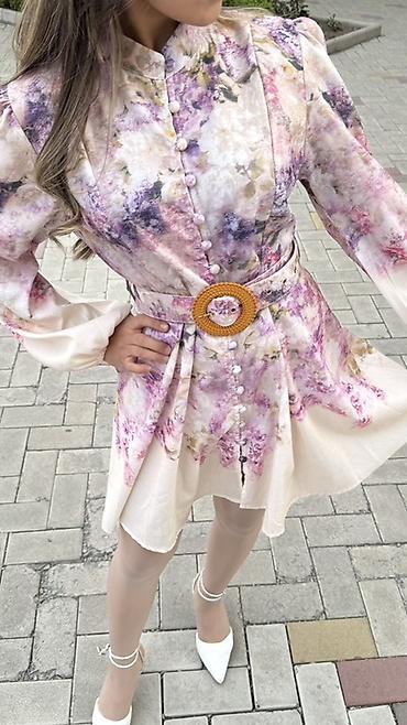 flower knows: Платье с акварельным цветочным принтом - Силуэт: расклёшенное мини с — 3