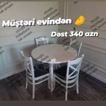 Sifarişlə qonaq dəstləri: Oval masa, Mətbəx üçün, Zəmanətli