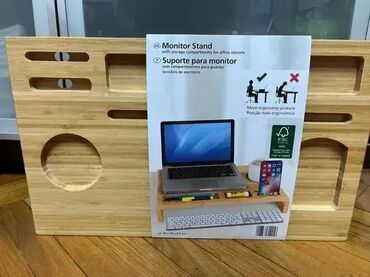Druga oprema za računare i laptopove: Stalak za monitor od bambusa WENKO Germany, dimenzija cca 60,1 x 30 x — 1