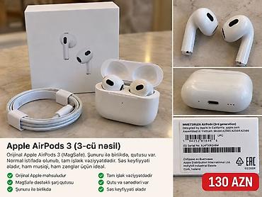 ipod touch 11: Apple AirPods 3 (3-cü nəsil) – 130 AZN Orijinal Apple AirPods 3 — 1