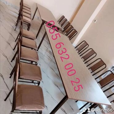 Ofis dəst mebeli: Məktəbli partalari Şagird oturacaqları və masalar Şagird stol stul — 22