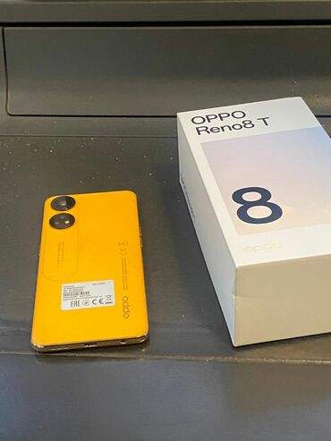 kart telefon: Oppo Reno8 T, 128 GB, rəng - Sarı, Sensor, Barmaq izi, Simsiz şarj