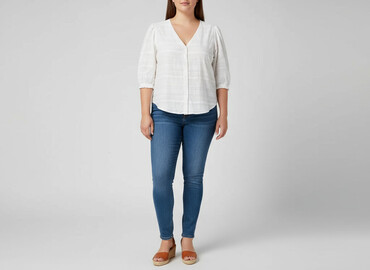 białe bluzki allegro: Women's blouse, size 2XL