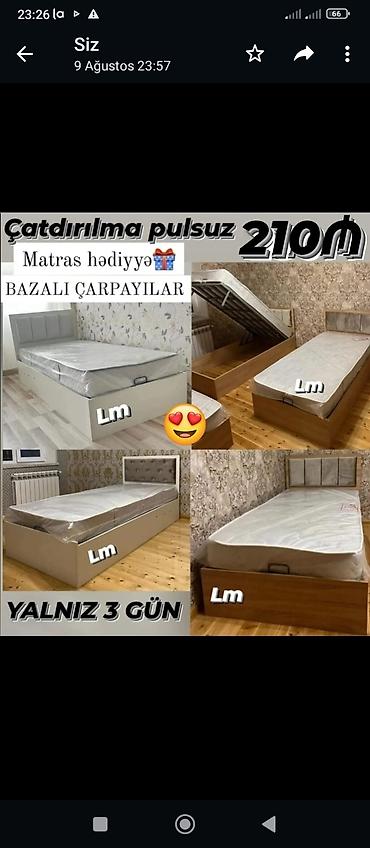 dosek matras: Yeni, Təknəfərlik çarpayı, Bazalı, Matras ilə — 1