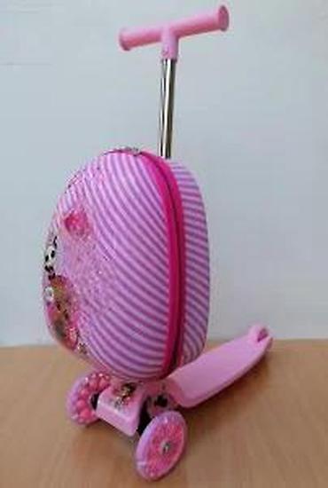 Trotineti, skejtbordovi i hoverbordovi: Dečiji trotinet sa integrisanim koferom u roze boji, idealan za — 19