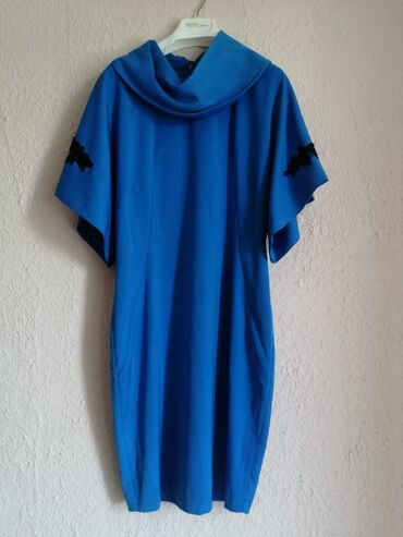 синие платья: Повседневное платье, Турция, Лето, Короткая модель, Полиэстер, M (EU 38)