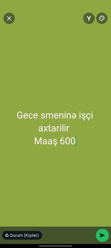 Əməkdaş axtarışı (vakansiyalar): Xadimə tələb olunur, Ayda 2 dəfə ödəniş, İstənilən yaş, Təcrübəsiz