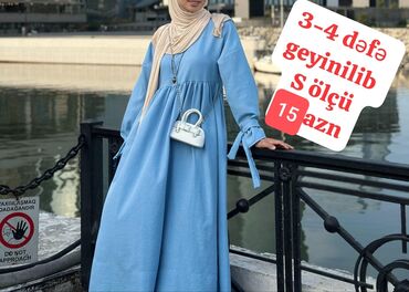 Pencəklər: Qolları bağlama detalları mavi maksi don.Beli büzməli dizayna