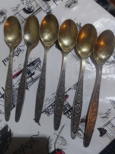 gumuş qaşiqlar: Məhsul: 6 ədəd çay qaşığı dəsti - Material: damğaya əsasən 875 əyarlı — 3