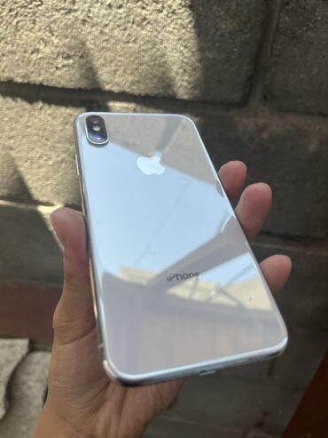 t 4: IPhone X, Б/у, 256 ГБ, Белый, Защитное стекло