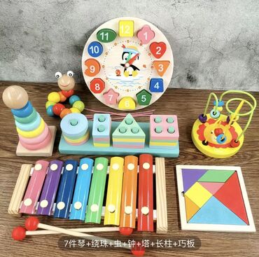 деревянные игрушки для детей: Развивающие деревянные игрушки для детей от 6 месяцев 🔥 В наборе