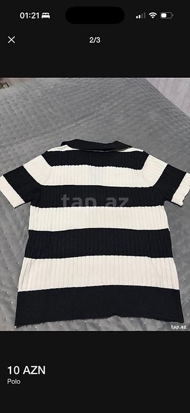 hilfiger: Qara-ağ enli zolaqlı kadin polo köynəyi - Model: qısaqol polo - — 2