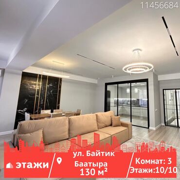 Здания: 3 комнаты, 130 м², Элитка, 10 этаж, Дизайнерский ремонт