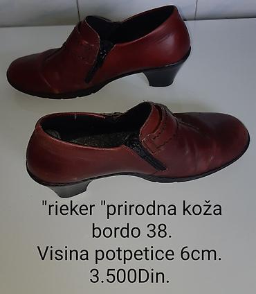 Cipele: Rieker ženske cipele od prirodne kože u bordo boji. Veličina 38 — 2