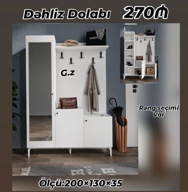 Asılqanlar: Yeni, 2 qapılı Düz dolab, Dəhliz dolabı