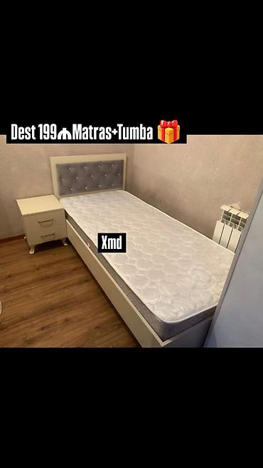 гладильная тумба: Tək nəfərlik çarpayı dəsti — çarpayı + tomba + matras hədiyyə — 5