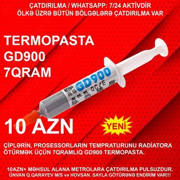 Masaüstü kompüterlər və iş stansiyaları: ⭐Termopasta GD900 7qram – 10 AZN