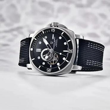 Ručni satovi: PAGANI DESIGN PD-1736 -Crna/Black- Seiko Automatic mehanizam Potpuno — 2