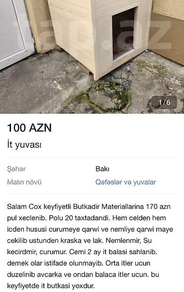 izvanok itler: İt yuvası – orta və kiçik ölçülü itlər üçün - Material: qalın taxta — 1