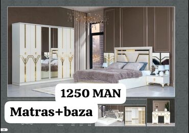 Yataq otağı dəstləri: İkinəfərlik çarpayı, Dolab, Termo, 2 tumba, Azərbaycan, Yeni — 15