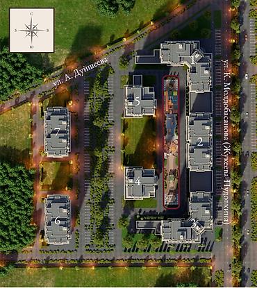 Продажа квартир: 2 комнаты, 62 м², АУЦА Элитка, 4 этаж, ПСО (под самоотделку) — 1