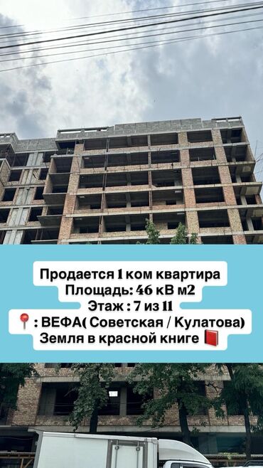 утепления домов: 1 бөлмө, 46 кв. м, Элитка, 7 кабат, ПСО (өзү оңдоп түзөтүп бүтүү үчүн)