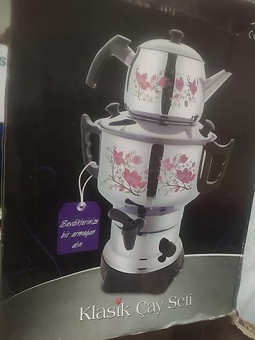 korkmaz samovar: Çay dəsti, rəng - Gümüşü, Metal, Türkiyə — 1