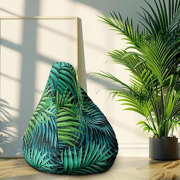 simpo komode: Lazy Bag – Tanki zeleni tropski listovi – 045 Univerzalni lazy bag za — 1