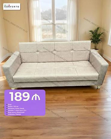 Divan – açılan, bazalı - Ölçü: 200 sm - Mexanizm: açılan, bazalı -