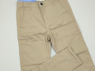 czarne spodnie z paskiem: Spodnie materiałowe, H&M, 12 lat, 146/152, stan - Bardzo dobry