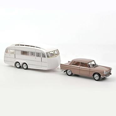 gole slike: Peugeot 404 Sedan 1965 – Brown Metallic sa Caravan Hénon – Norev 🚗🤎🏕️ — 1