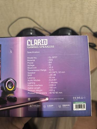 nlt plus electronics: Yeni (işlənməmiş) Green Lion Clarid Gaming Speakers (Model: GL-SP27) — 2