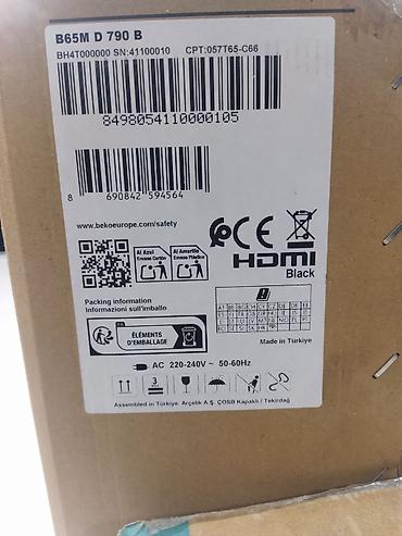 165: Yeni Televizor Beko LED ekran 65" 4K (3840x2160), Pulsuz çatdırılma — 3