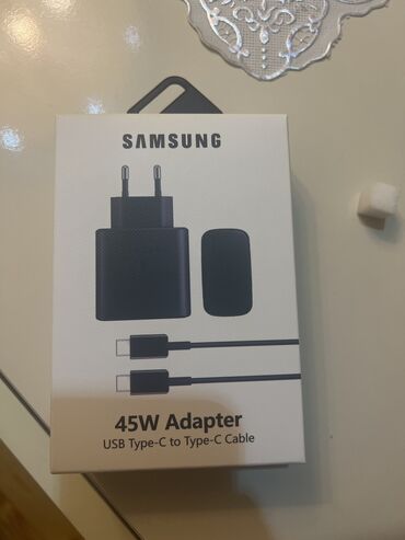 s6 samsung qiymeti: Samsung 45w adapter başlığı🔋 və usb type-c kabeli cəmi 35 manata🤩 1 il