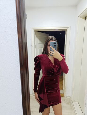 svecani kompleti za punije: XS (EU 34), S (EU 36), color - Burgundy, Evening, Long sleeves