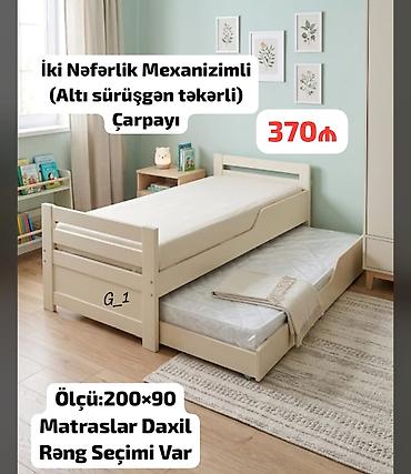 İki nəfərlik mexanizimli çarpayı (altı sürüşgən təkərli) - Ölçü