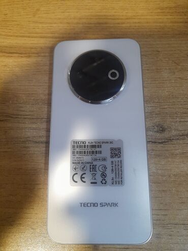 телефон fly ds115: Tecno Spark 30C, 128 GB, rəng - Ağ, İki sim kartlı, Sənədlərlə, Zəmanət