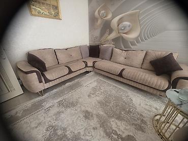 kündür: Künc divan, İşlənmiş, Açılan, Bazalı, Vеlur parça, Çatdırılma yoxdur — 1