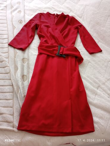 svečane duge haljine: XS (EU 34), color - Red, Cocktail, Long sleeves