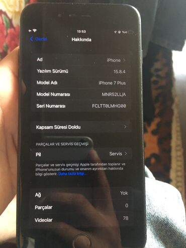 Apple iPhone: IPhone 7 Plus, 32 GB, Black Titanium, Barmaq izi