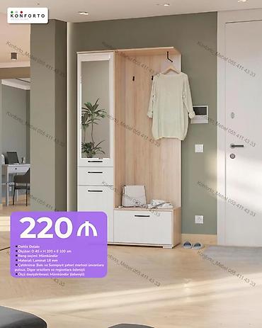 Dəhliz dolabı – funksional giriş mebeli - Ölçü: 40 × 200 × 100 sm -