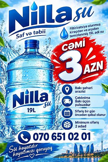 seyflər: Nilla su – Saf və təbii, filtirizasiyadan keçmiş, kirəc və ərpdən — 2