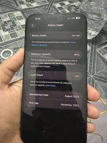 Apple iPhone: IPhone 15 Pro, цвет Black Titanium 84% Здоровье батареи Двойная ESIM — 8