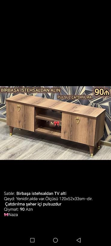 alca agaci: Yeni, Düz TV altlığı, Polkalı, Laminat — 1