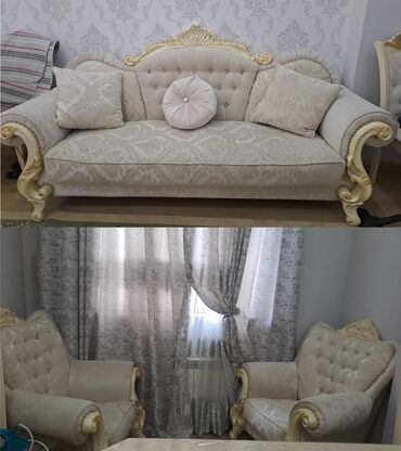 белый кожаный диван: İşlənmiş, Divan, 2 kreslo