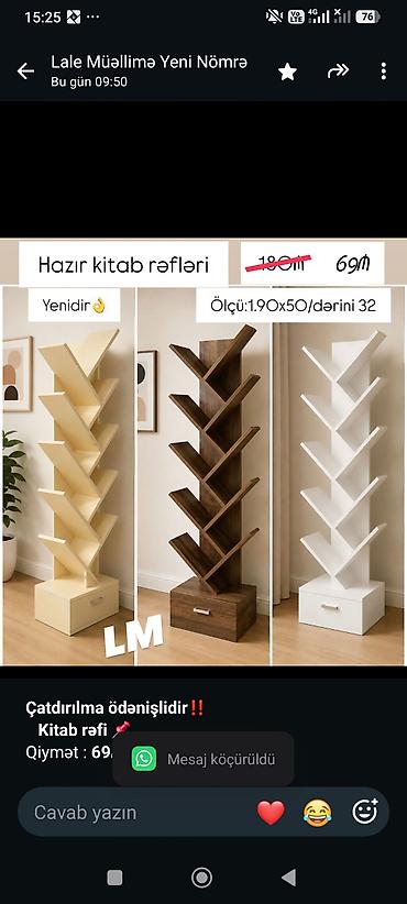 книжная полка купить: *Çatdırılma ödənişlidir‼️* *Kitab rəfi* 📌 Qiymət : *69₼* — 1