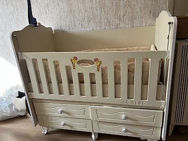 dosəkcə: AK Bebe beşik/uşaq çarpayısı - Rəng: krem/ivori - Material: ağac — 1