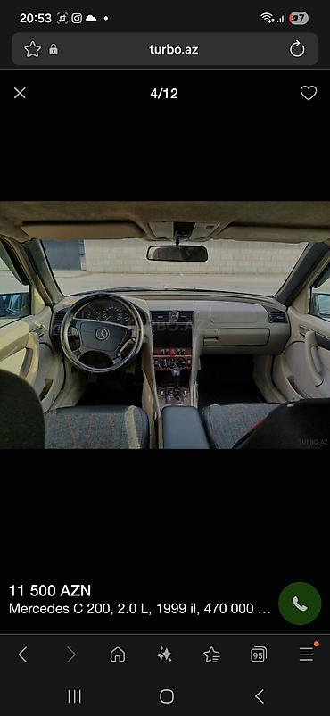 Mercedes-Benz: Mercedes-Benz C 200: 2 l | 1999 il Sedan — 4